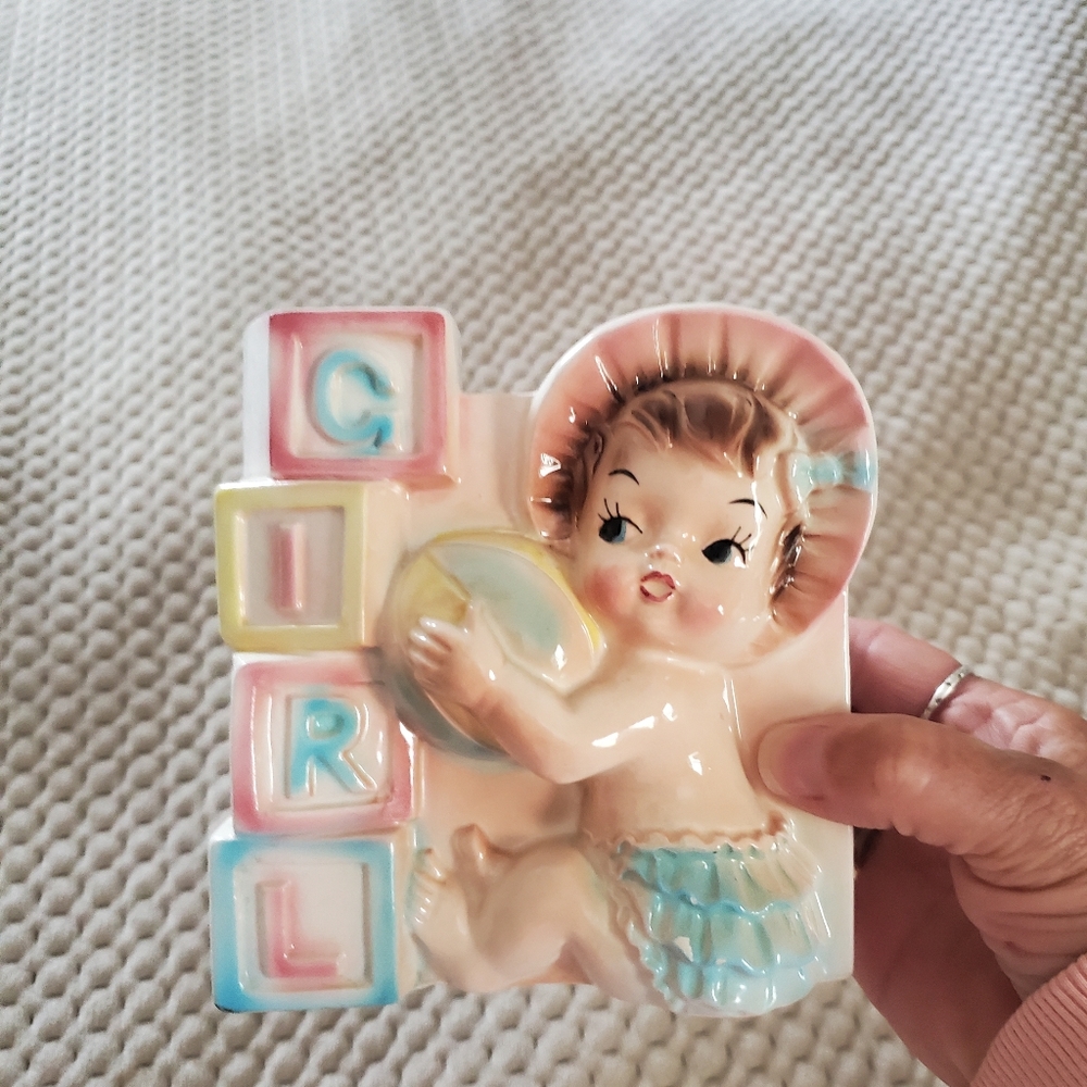 Vintage girl nursery planter